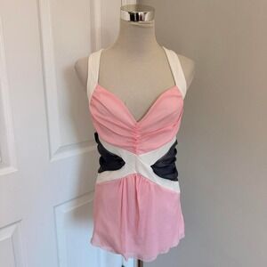 Y2K MULTICOLOR CHARLOTTE RUSSE CROSS BACK TANK TOP